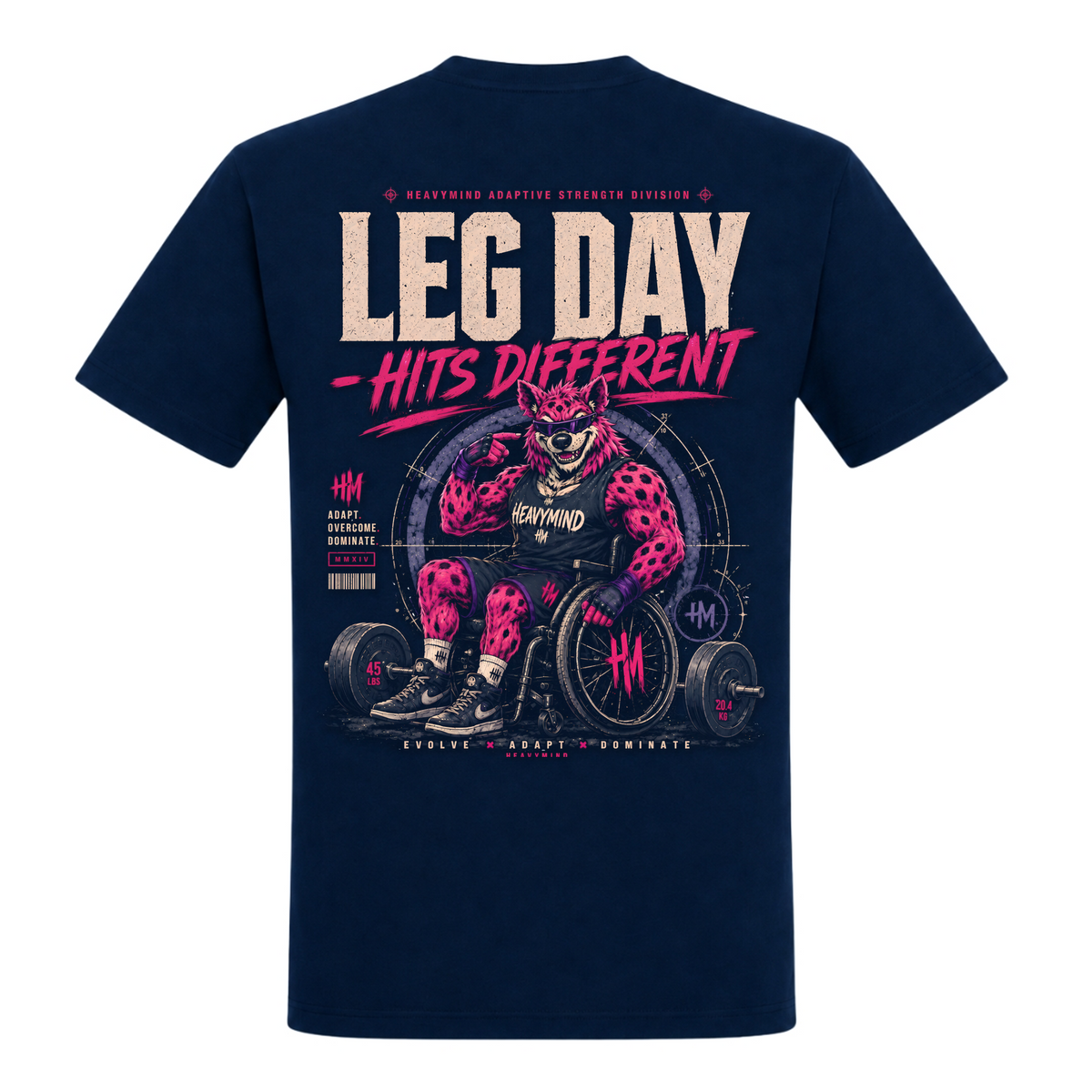 Leg Day Hits Different – Heavy Shirt in French Navy, Rückansicht | Heavy Mind