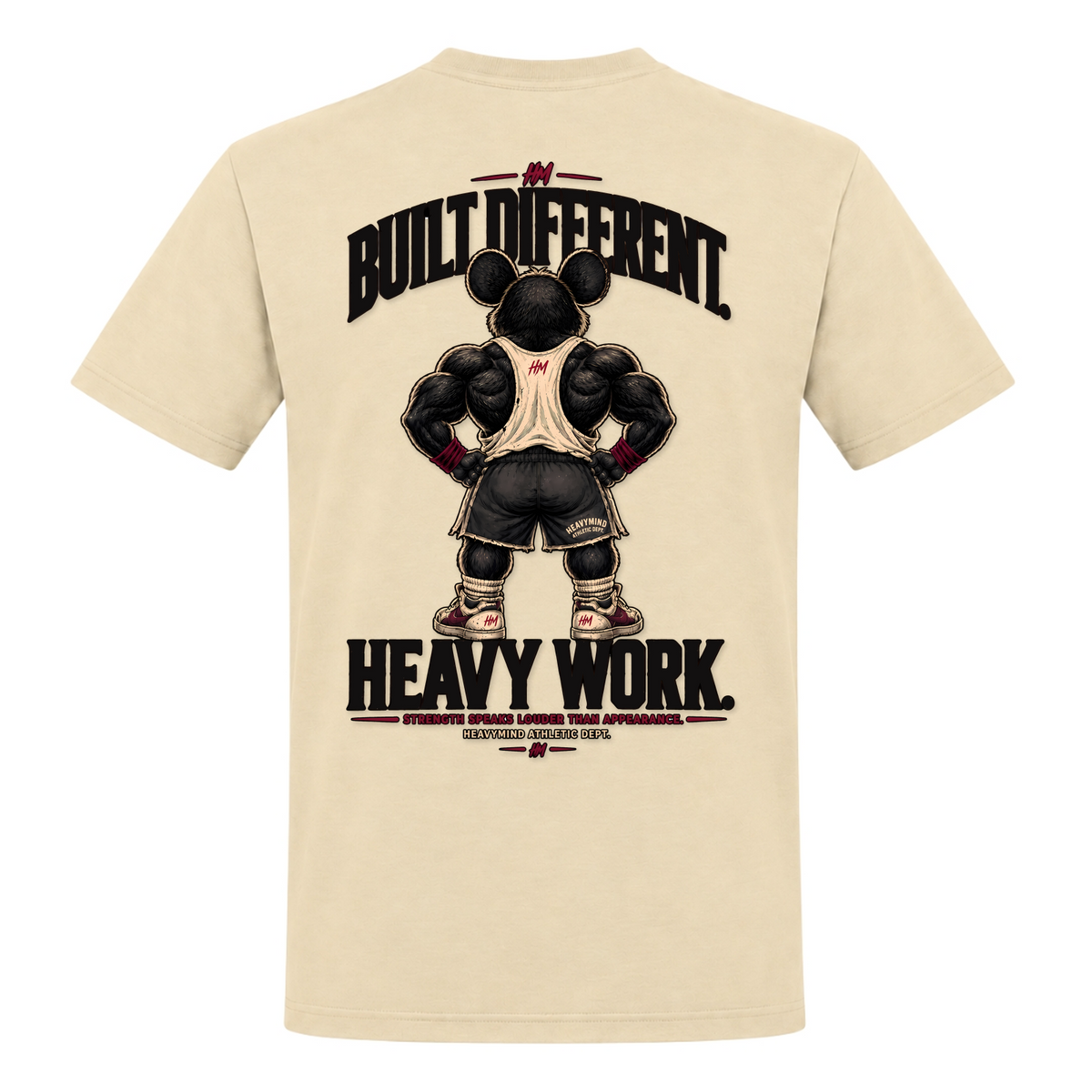 Built Different – Heavy Work – Heavy Shirt in Natural, Rückansicht | Heavy Mind