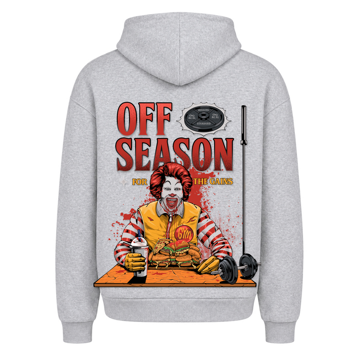 Off Season – Heavy Oversized Hoodie in Heather Grey, Rückansicht | Heavy Mind