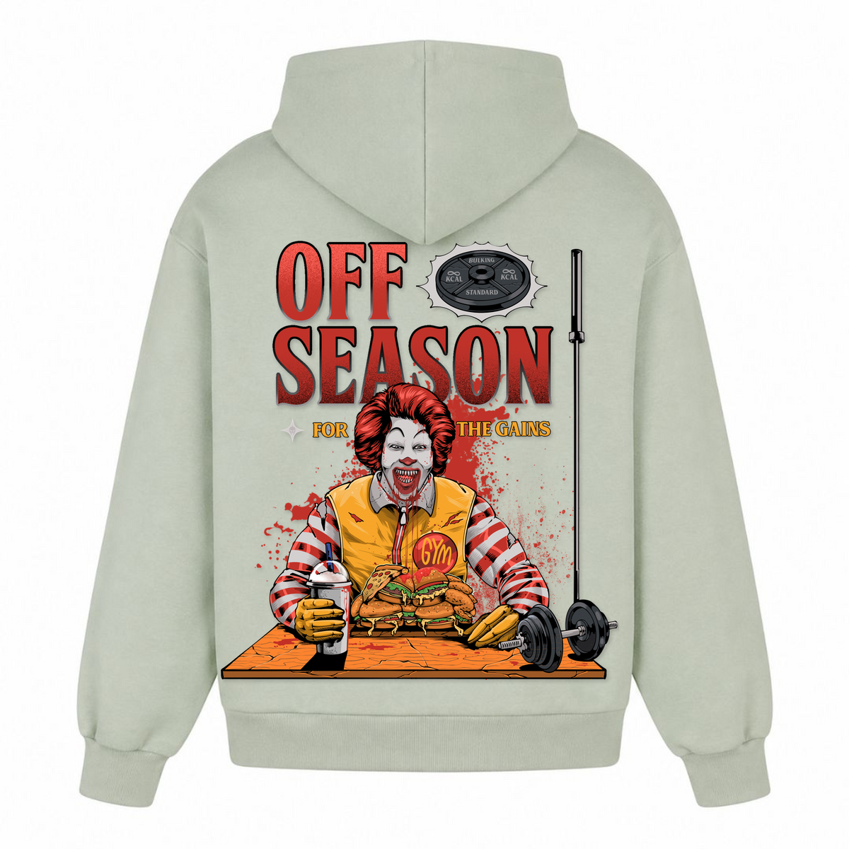 Off Season – Heavy Oversized Hoodie in Light Asphalt, Rückansicht | Heavy Mind