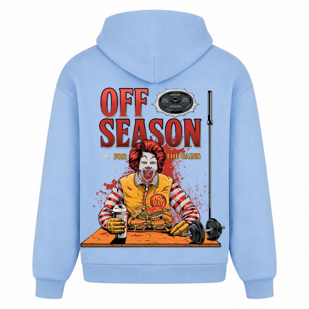 Off Season – Heavy Oversized Hoodie in Powder Blue, Rückansicht | Heavy Mind