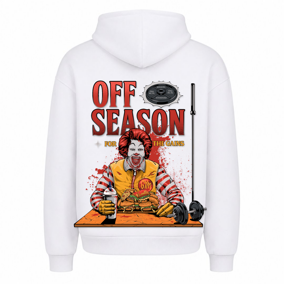 Off Season – Heavy Oversized Hoodie in Weiß, Rückansicht | Heavy Mind