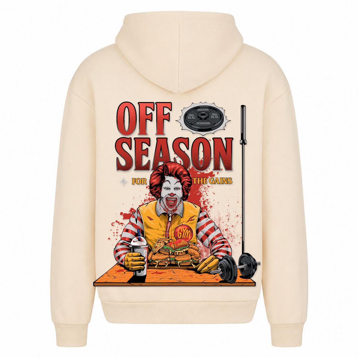 Off Season – Heavy Oversized Hoodie in White Sand, Rückansicht | Heavy Mind