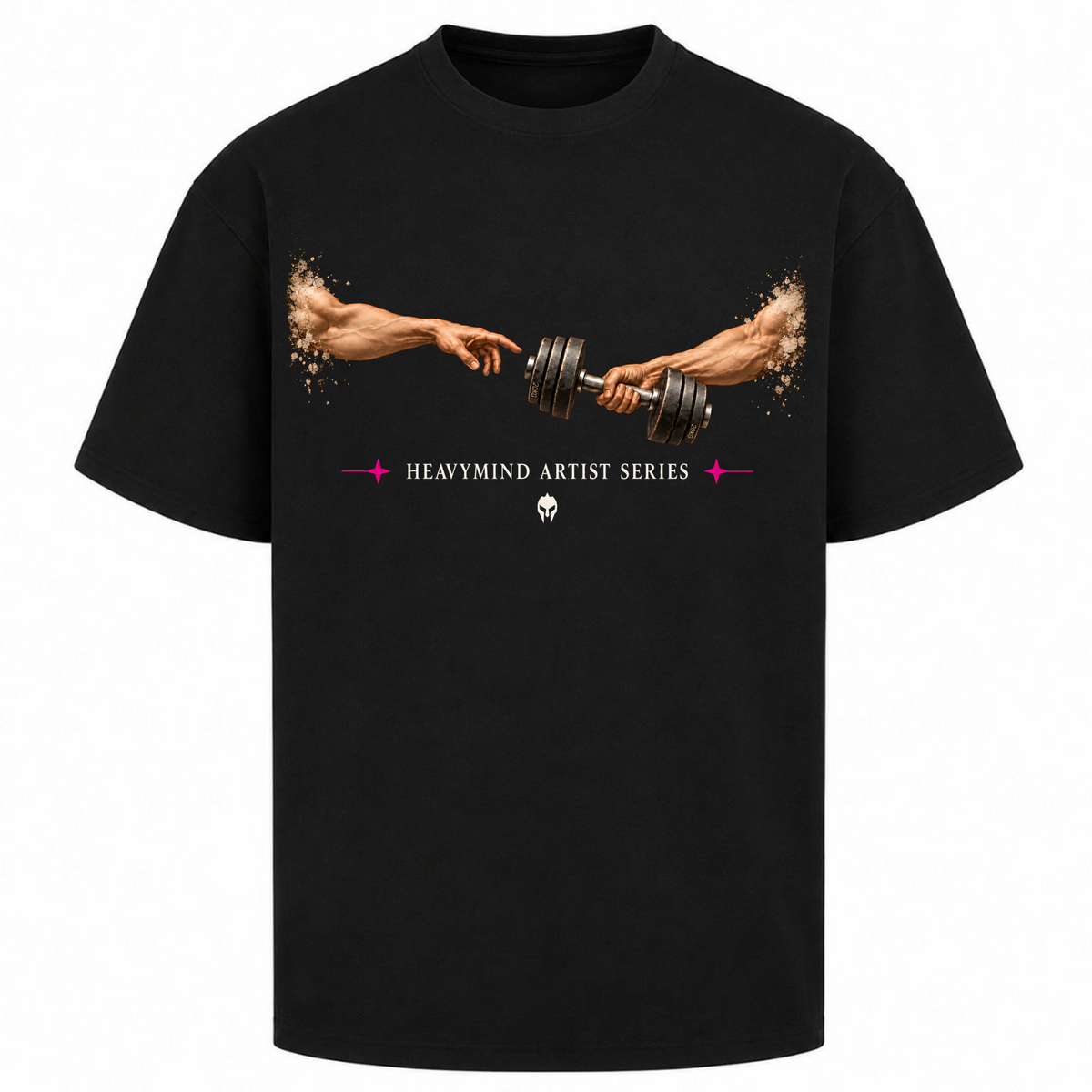 Touch from Gym – Oversized Tee in Schwarz, Vorderansicht | Heavy Mind