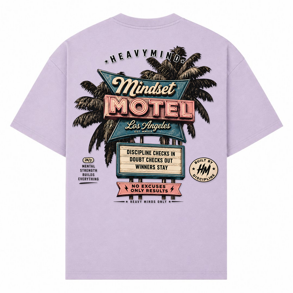 Mindset Motel – Oversized Tee in Lilac, Rückansicht | Heavy Mind