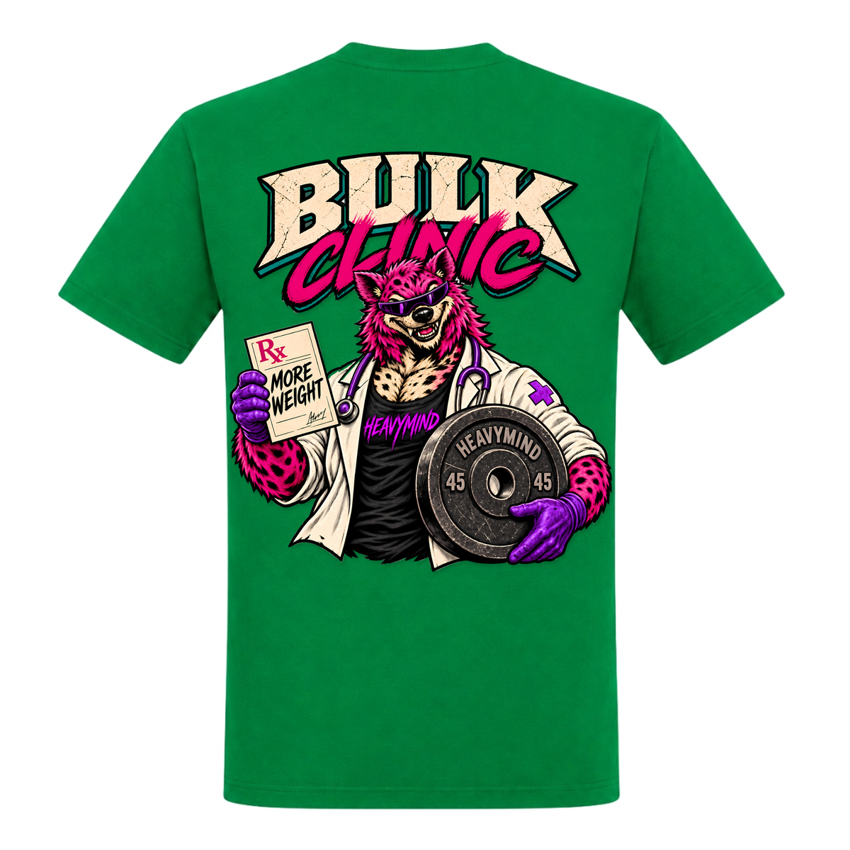 Bulk Clinic – Heavy Shirt in Kelly Green, Rückansicht | Heavy Mind