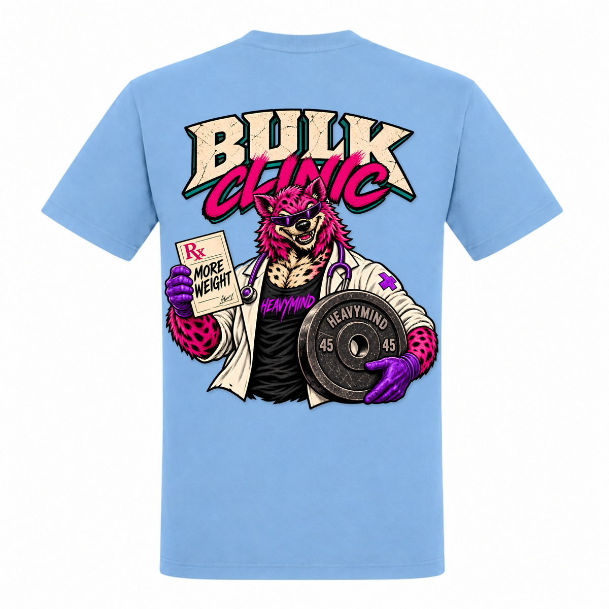 Bulk Clinic – Heavy Shirt in Sky Blue, Rückansicht | Heavy Mind