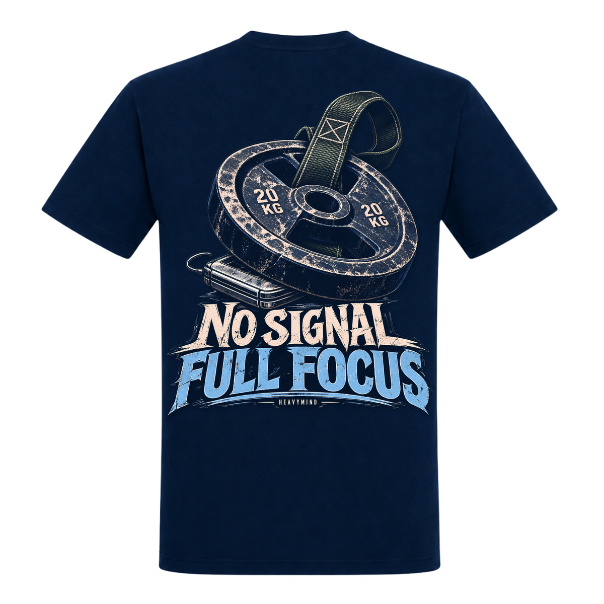 No Signal, Full Focus – Heavy Shirt in French Navy, Rückansicht | Heavy Mind