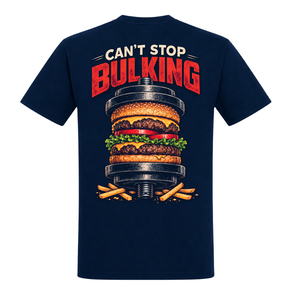 Can't Stop Bulking – Heavy Shirt in French Navy, Rückansicht | Heavy Mind