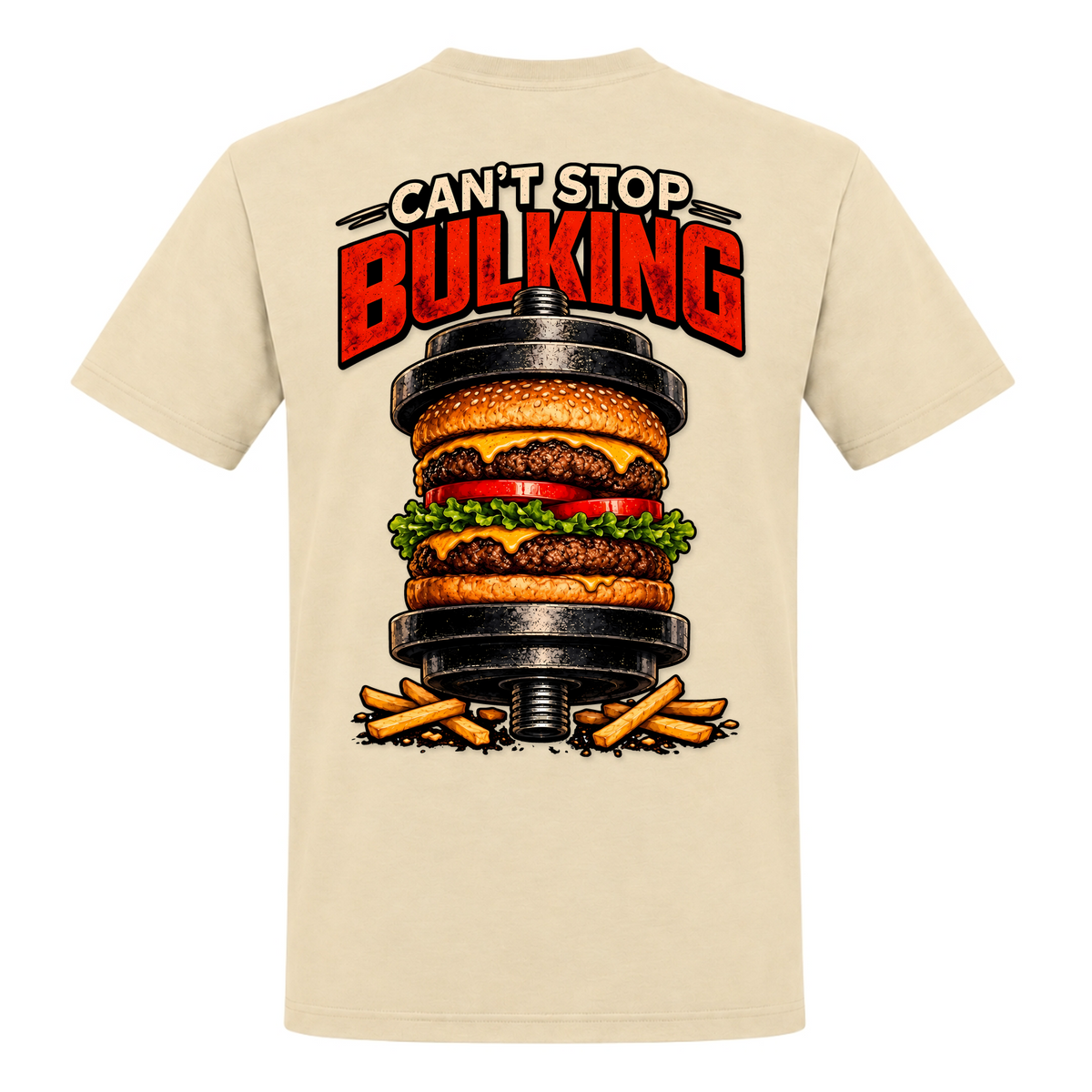 Can't Stop Bulking – Heavy Shirt in Natural, Rückansicht | Heavy Mind