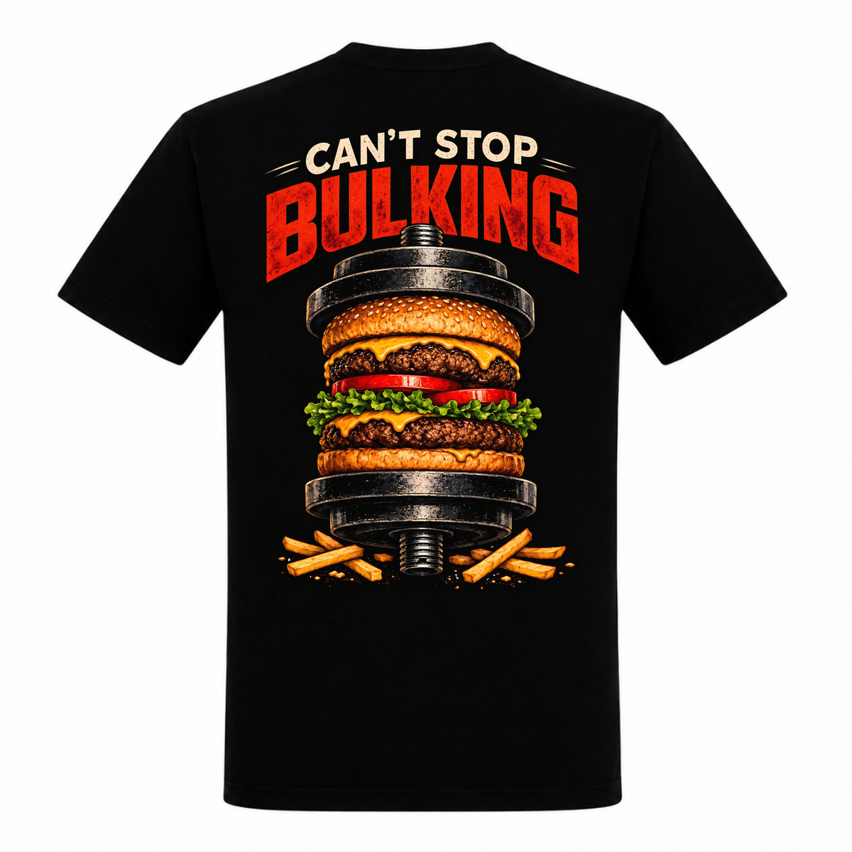 Can't Stop Bulking – Heavy Shirt in Schwarz, Rückansicht | Heavy Mind