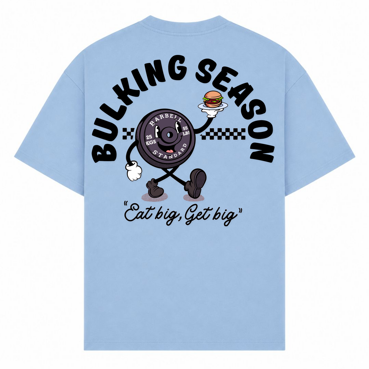 Bulking Season – Oversized Tee in Powder Blue, Rückansicht | Heavy Mind