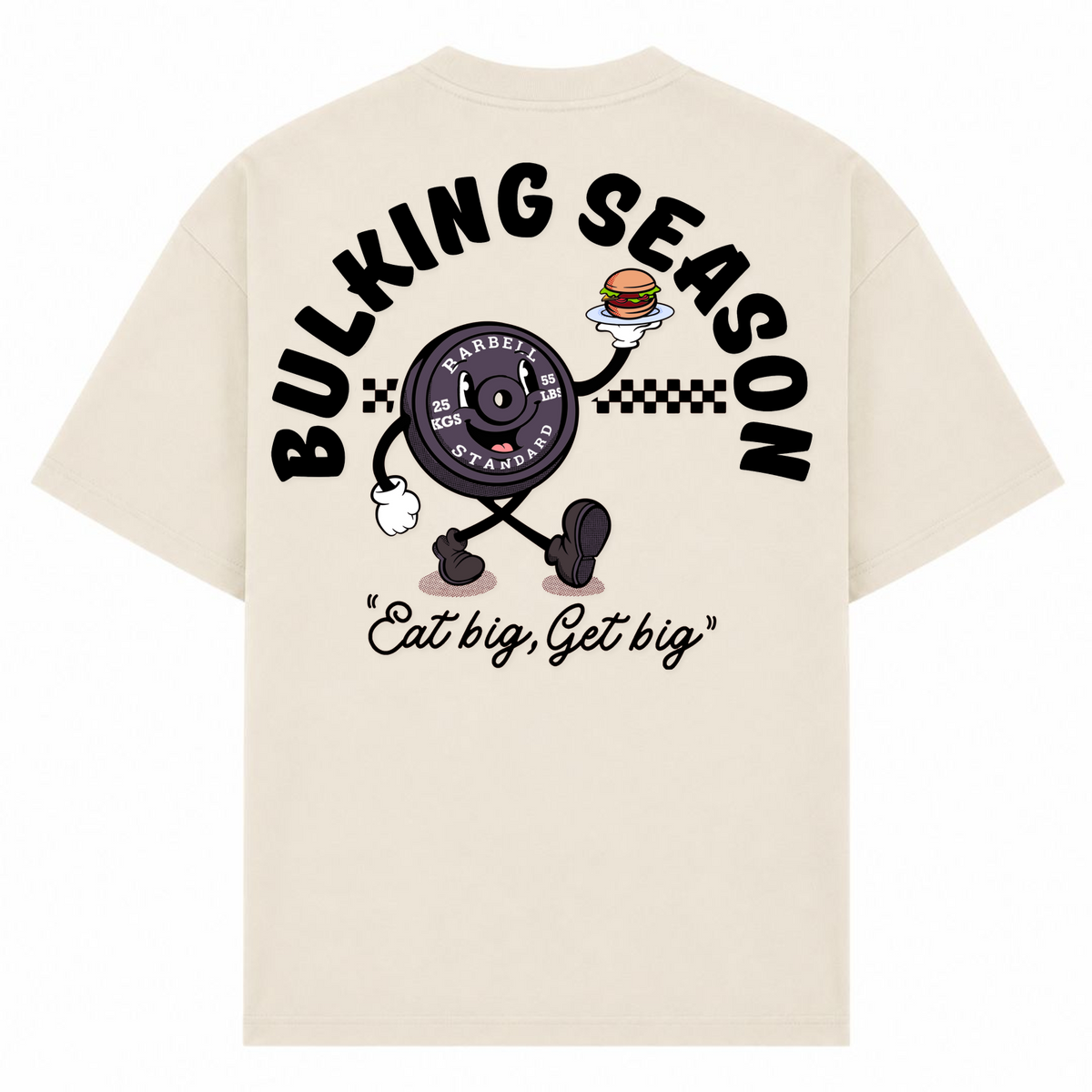 Bulking Season – Oversized Tee in Sand, Rückansicht | Heavy Mind