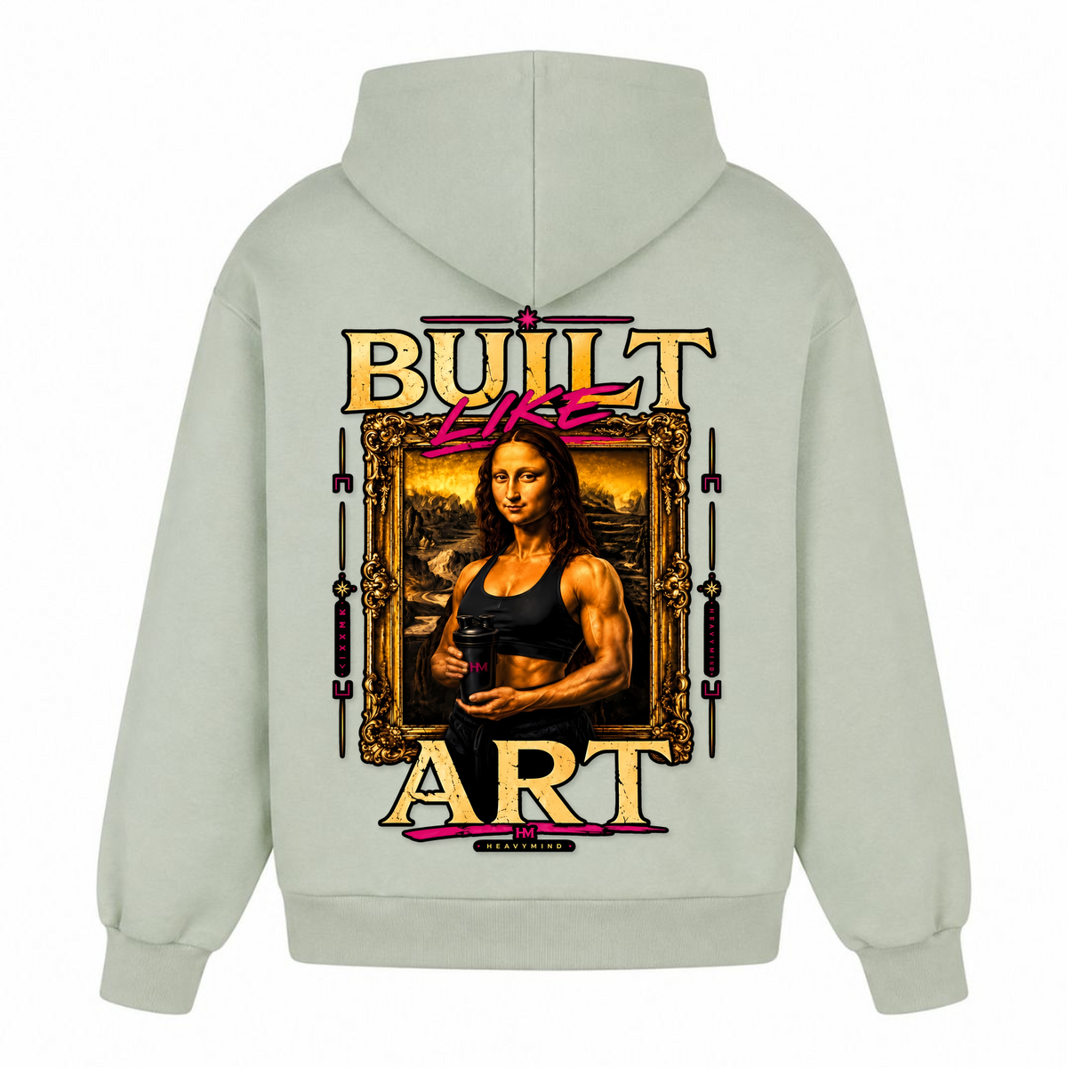 Built Like Art – Heavy Oversized Hoodie in Light Asphalt, Rückansicht | Heavy Mind