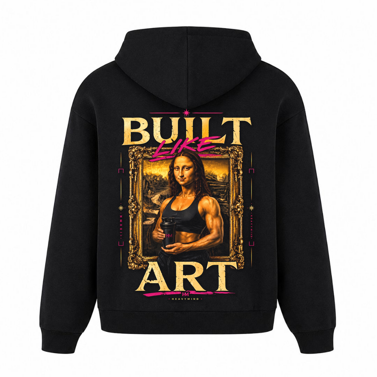 Built Like Art – Heavy Oversized Hoodie in Schwarz, Rückansicht | Heavy Mind