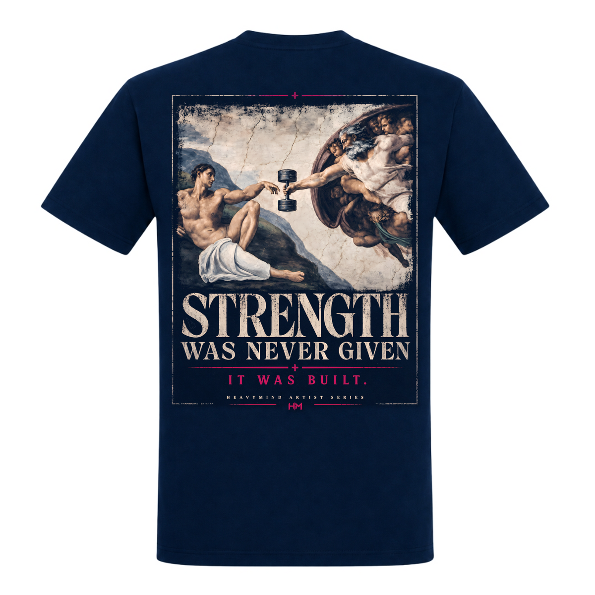Strength Was Never Given – Heavy Shirt in French Navy, Rückansicht | Heavy Mind