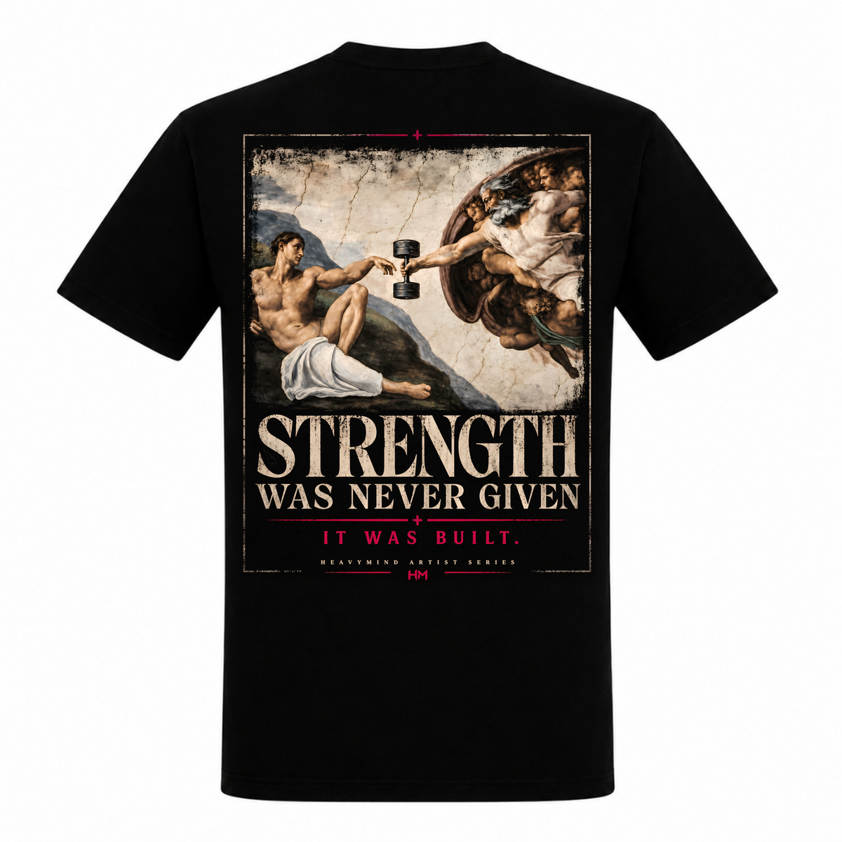 Strength Was Never Given – Heavy Shirt in Schwarz, Rückansicht | Heavy Mind