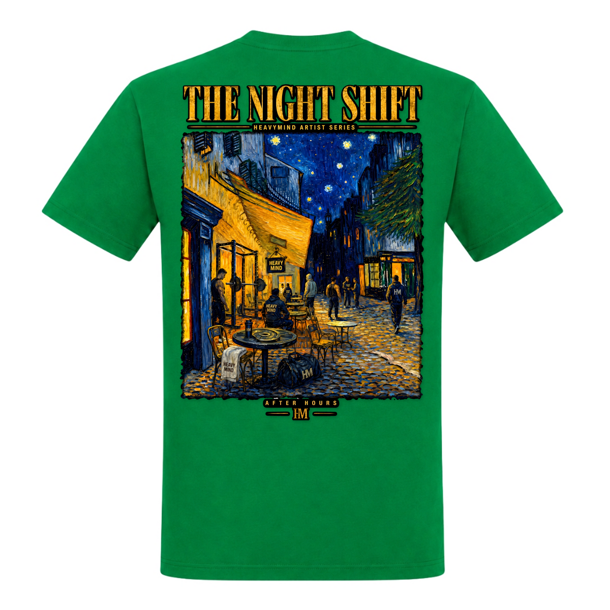 The Night Shift – Heavy Shirt in Kelly Green, Rückansicht | Heavy Mind