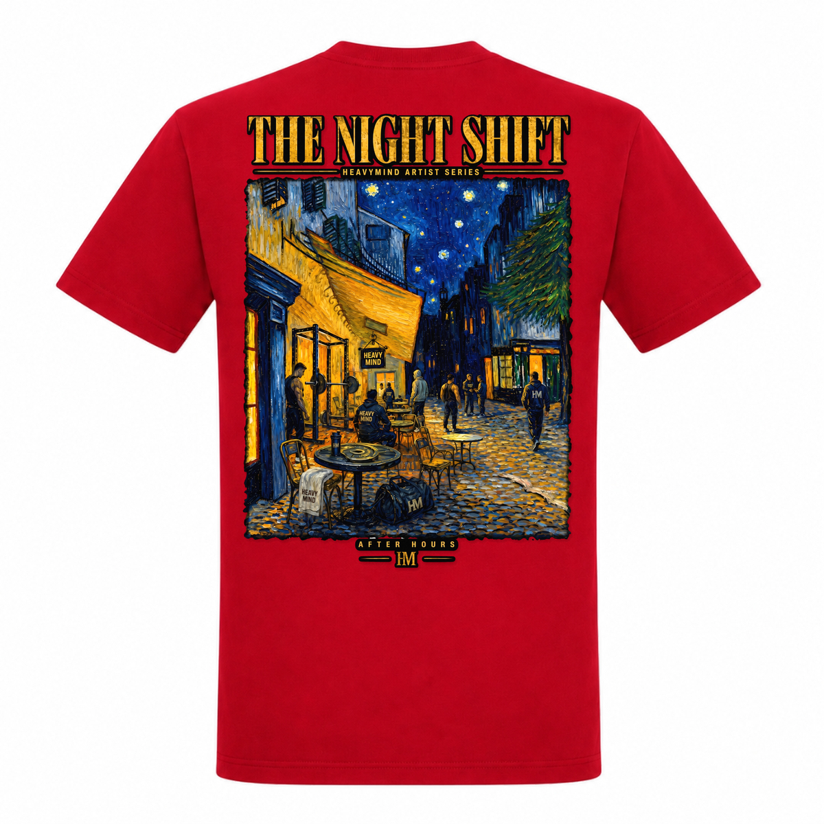 The Night Shift – Heavy Shirt in Rot, Rückansicht | Heavy Mind