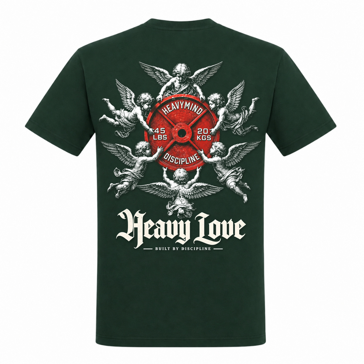Heavy Love – Heavy Shirt in Bottle Green, Rückansicht | Heavy Mind