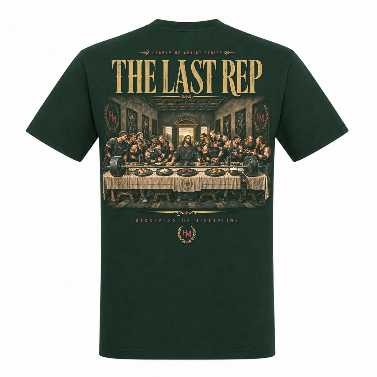 The Last Rep – Heavy Shirt in Bottle Green, Rückansicht | Heavy Mind