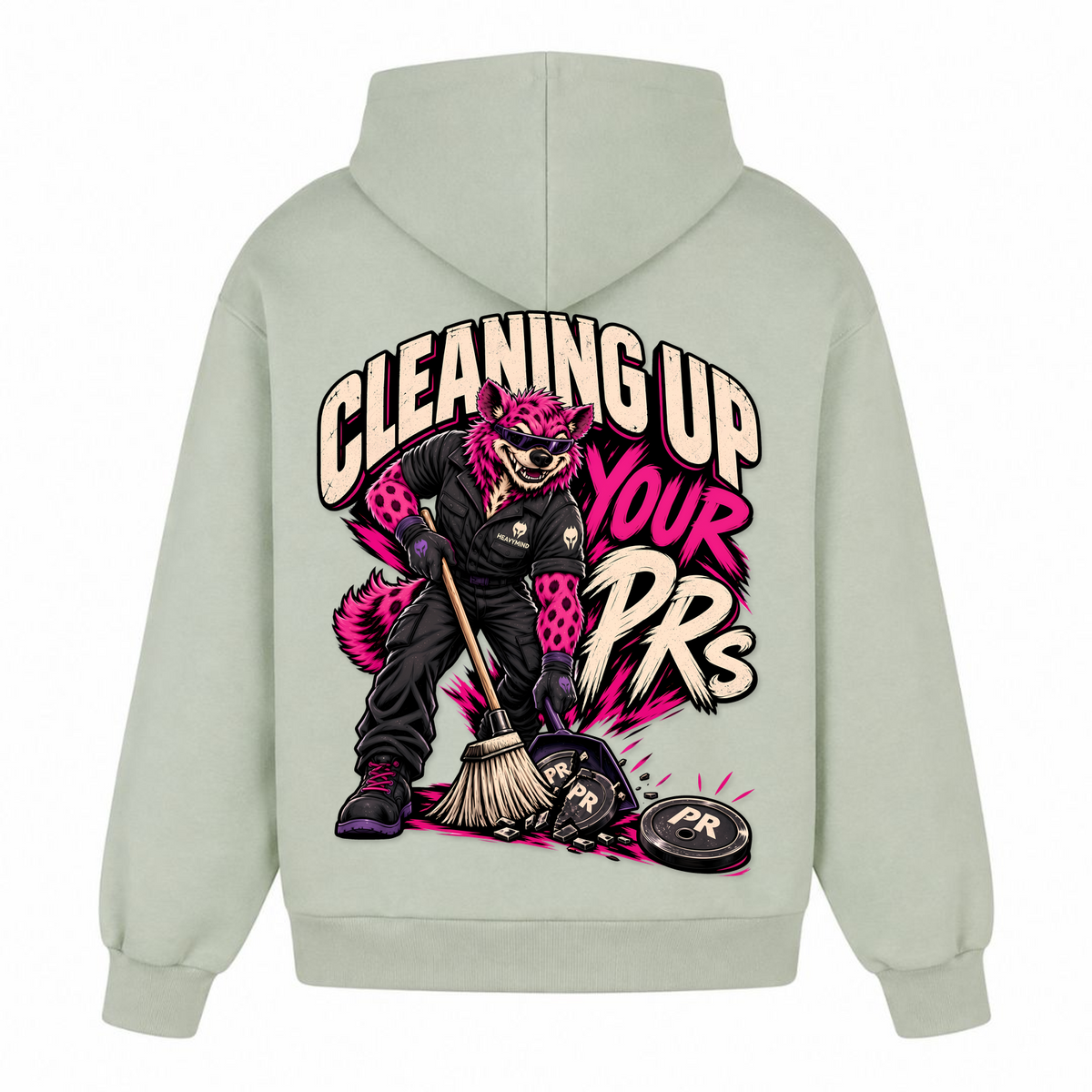 Cleaning Up Your PRs – Heavy Oversized Hoodie in Light Asphalt, Rückansicht | Heavy Mind