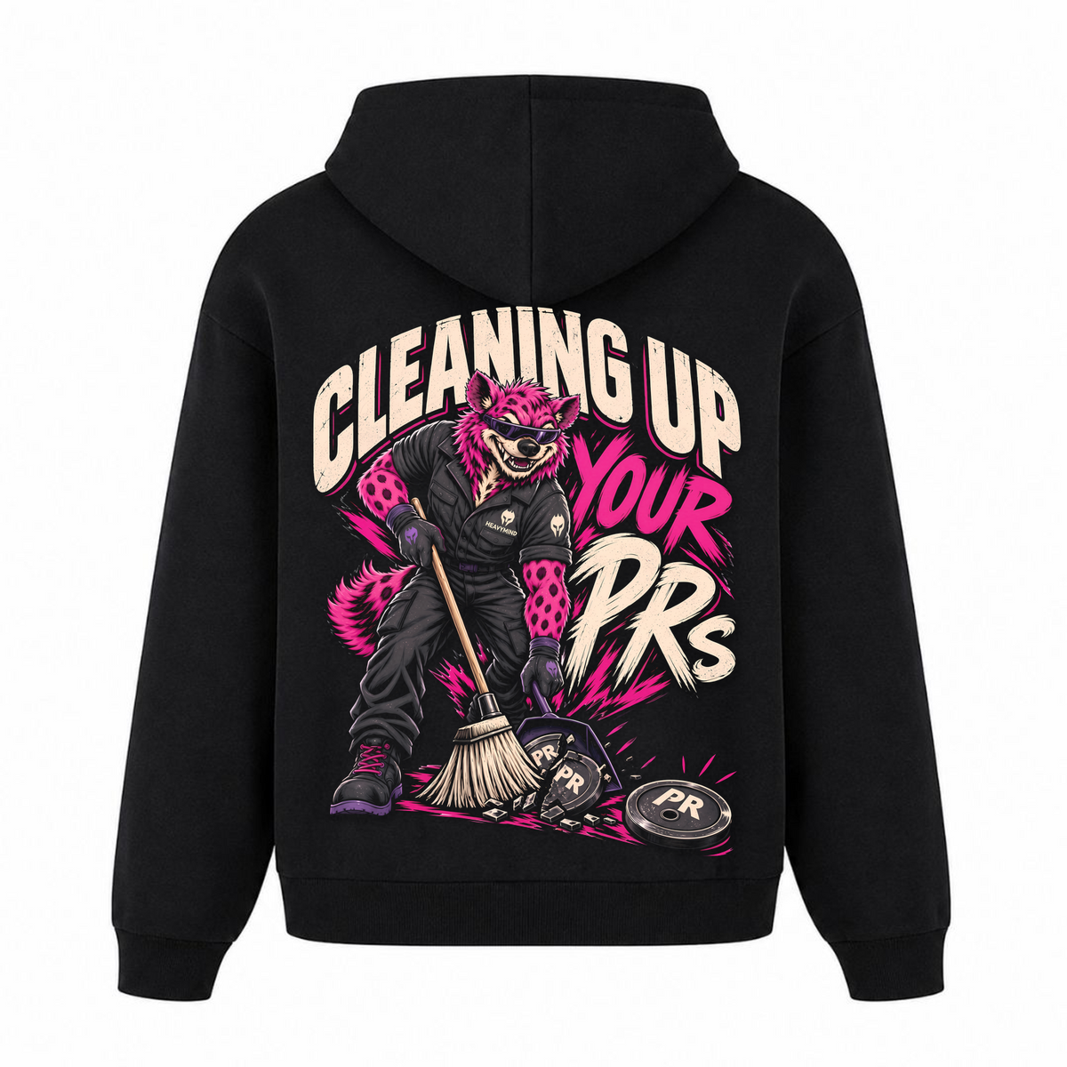 Cleaning Up Your PRs – Heavy Oversized Hoodie in Schwarz, Rückansicht | Heavy Mind