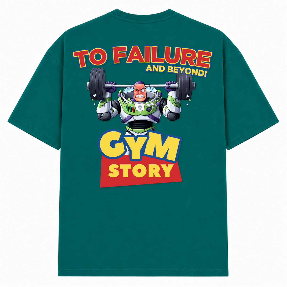 To Failure and Beyond – Gym Story – Oversized Tee in Green, Rückansicht | Heavy Mind