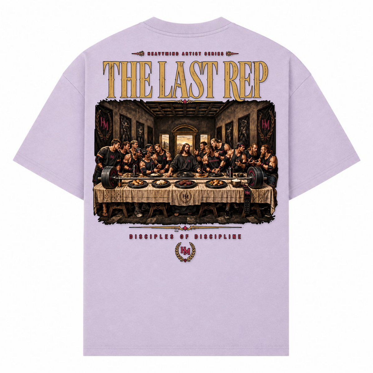 The Last Rep – Oversized Tee in Lilac, Rückansicht | Heavy Mind