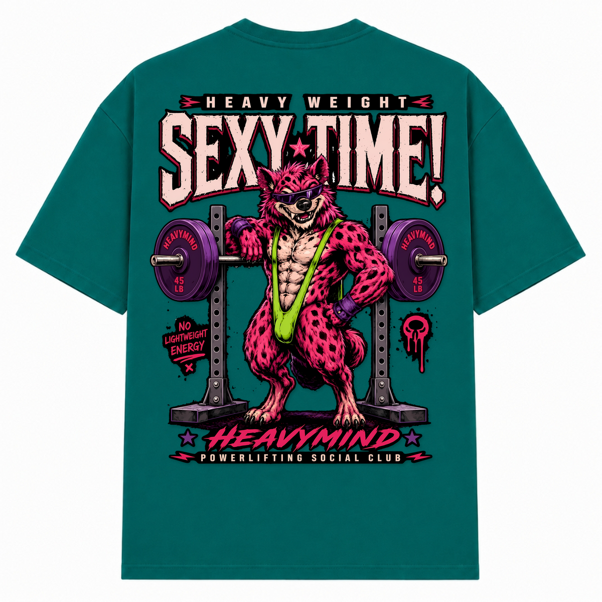 Heavy Weight Sexy Time – Oversized Tee in Green, Rückansicht | Heavy Mind