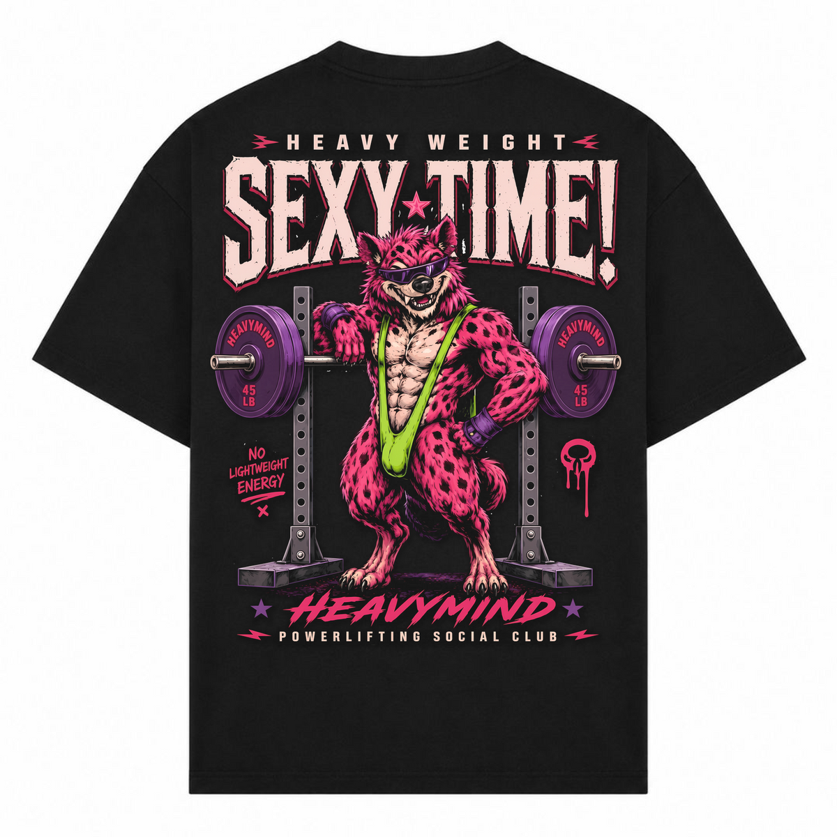 Heavy Weight Sexy Time – Oversized Tee in Schwarz, Rückansicht | Heavy Mind