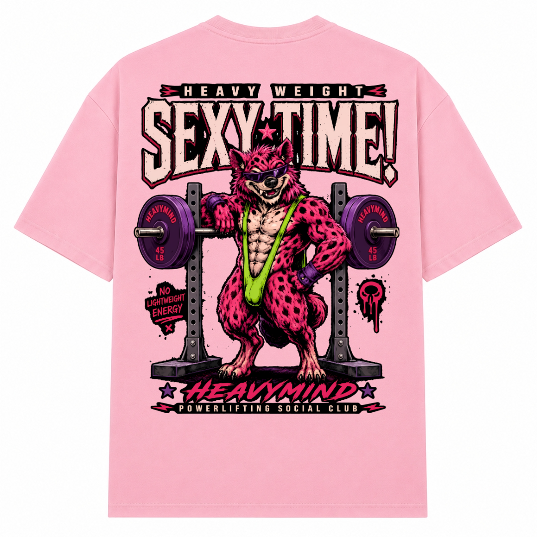 Heavy Weight Sexy Time – Oversized Tee in Soft Pink, Rückansicht | Heavy Mind