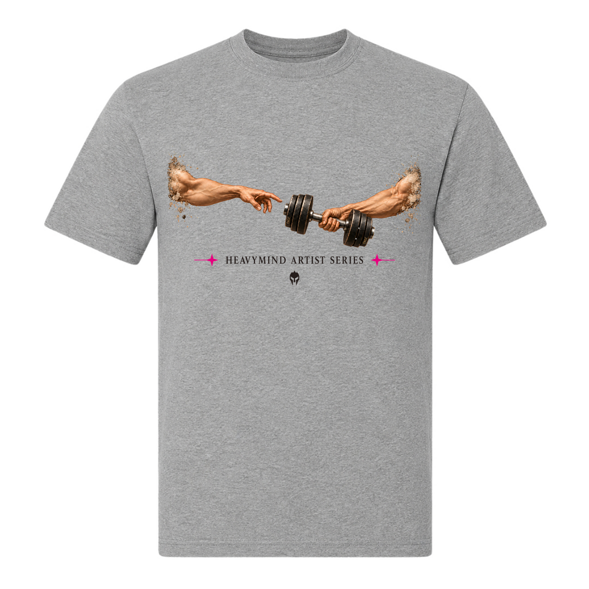 Touch from Gym – Heavy Shirt in Grey Melange, Vorderansicht | Heavy Mind