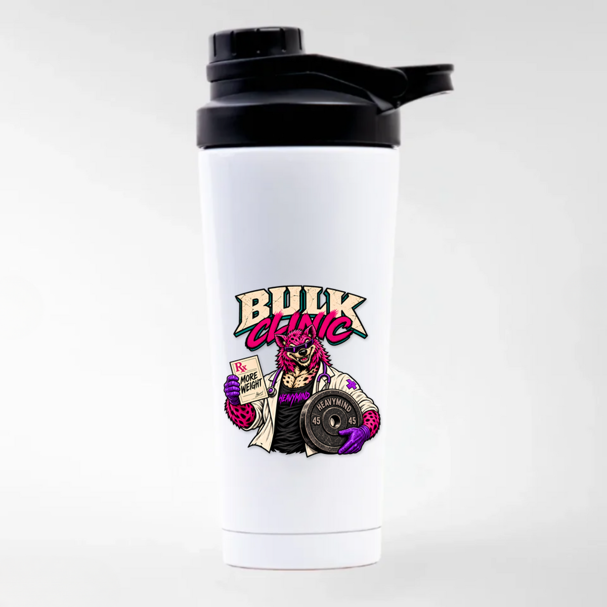Bulk Clinic – Edelstahl-Shaker in Weiß | Heavy Mind