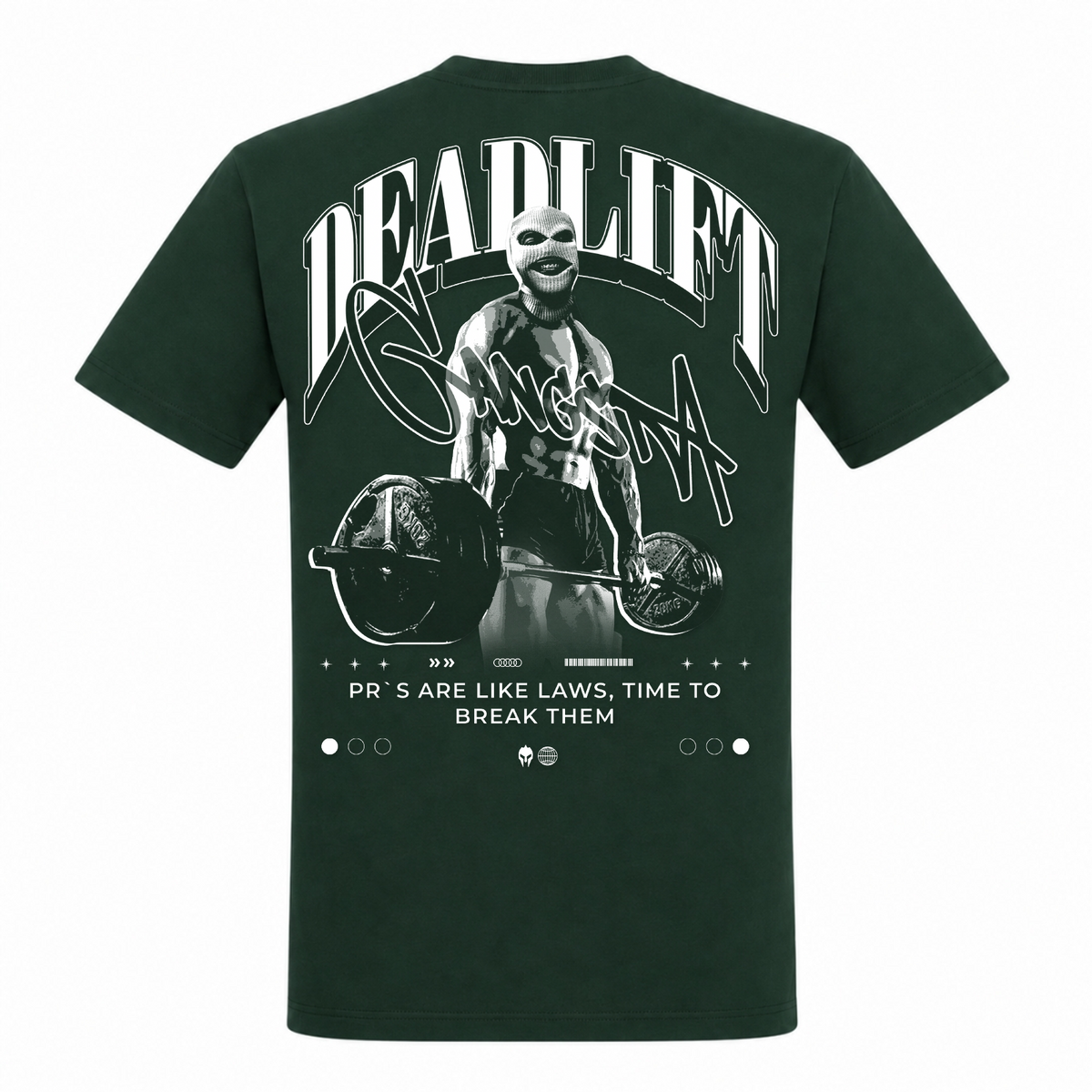 Deadlift Gangsta – Heavy Shirt in Bottle Green, Rückansicht | Heavy Mind