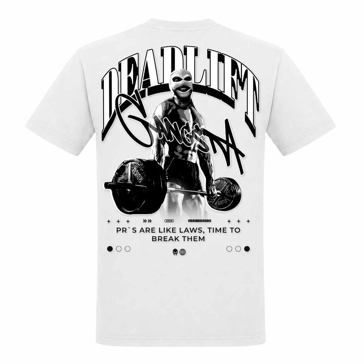 Deadlift Gangsta – Heavy Shirt in Weiß, Rückansicht | Heavy Mind