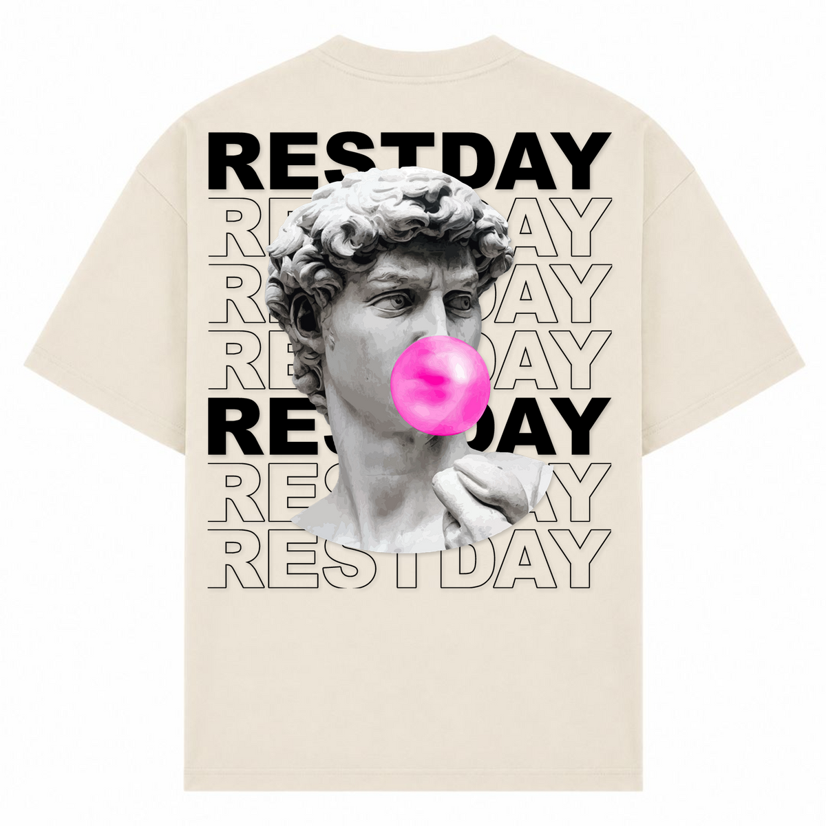 Restday – Oversized Tee in Sand, Rückansicht | Heavy Mind