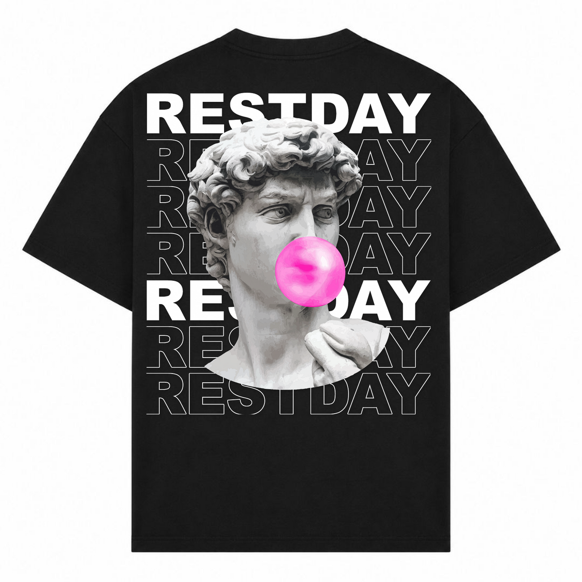 Restday – Oversized Tee in Schwarz, Rückansicht | Heavy Mind