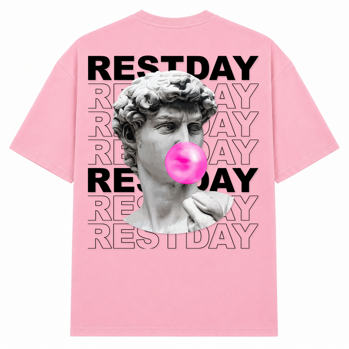 Restday – Oversized Tee in Soft Pink, Rückansicht | Heavy Mind