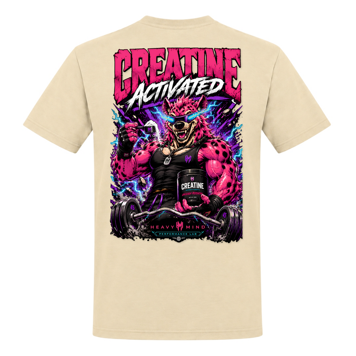 Creatine Activated – Heavy Shirt in Natural, Rückansicht | Heavy Mind