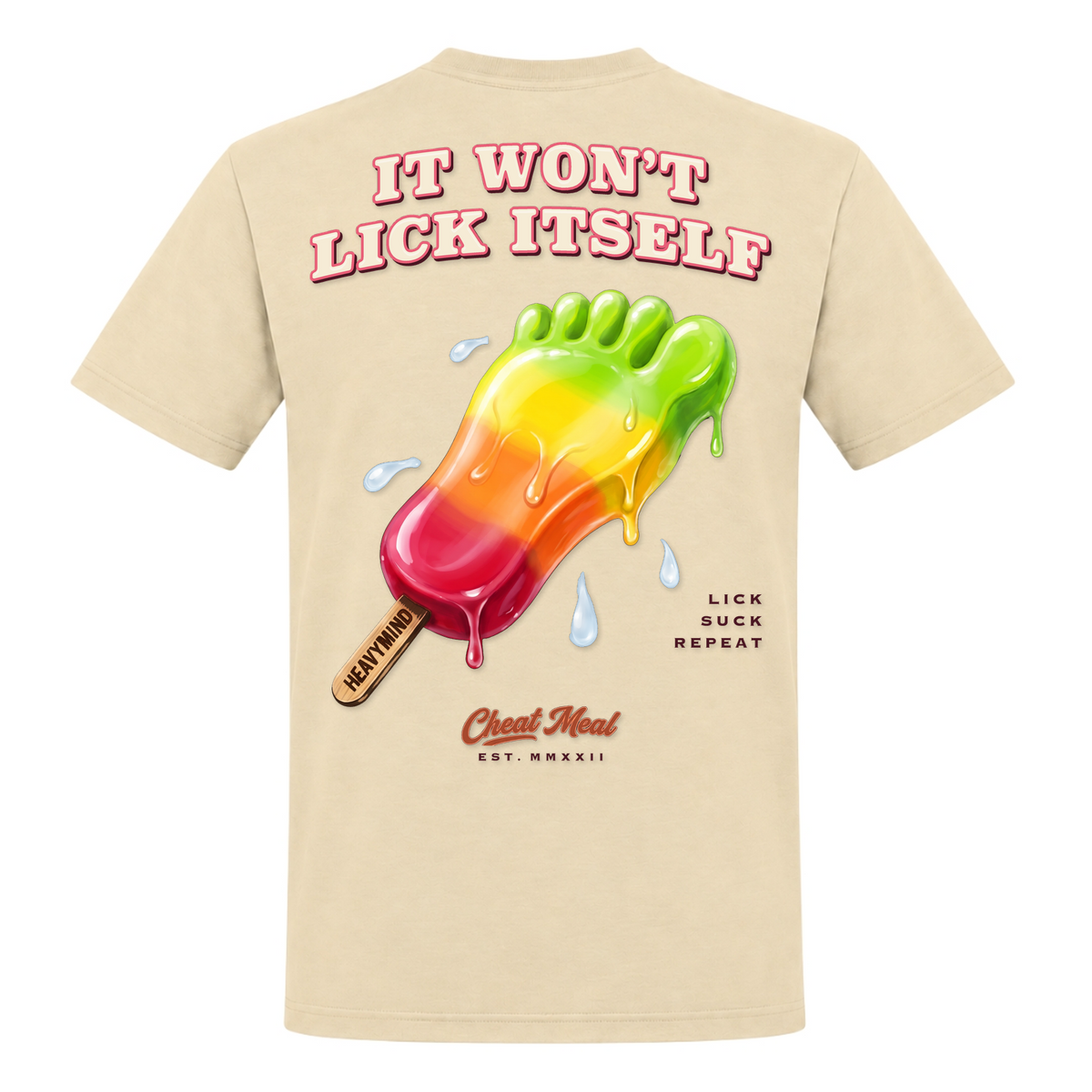 It Won't Lick Itself – Heavy Shirt in Natural, Rückansicht | Heavy Mind