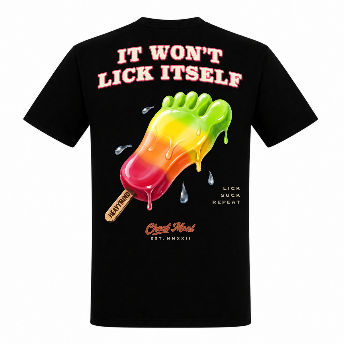 It Won't Lick Itself – Heavy Shirt in Schwarz, Rückansicht | Heavy Mind