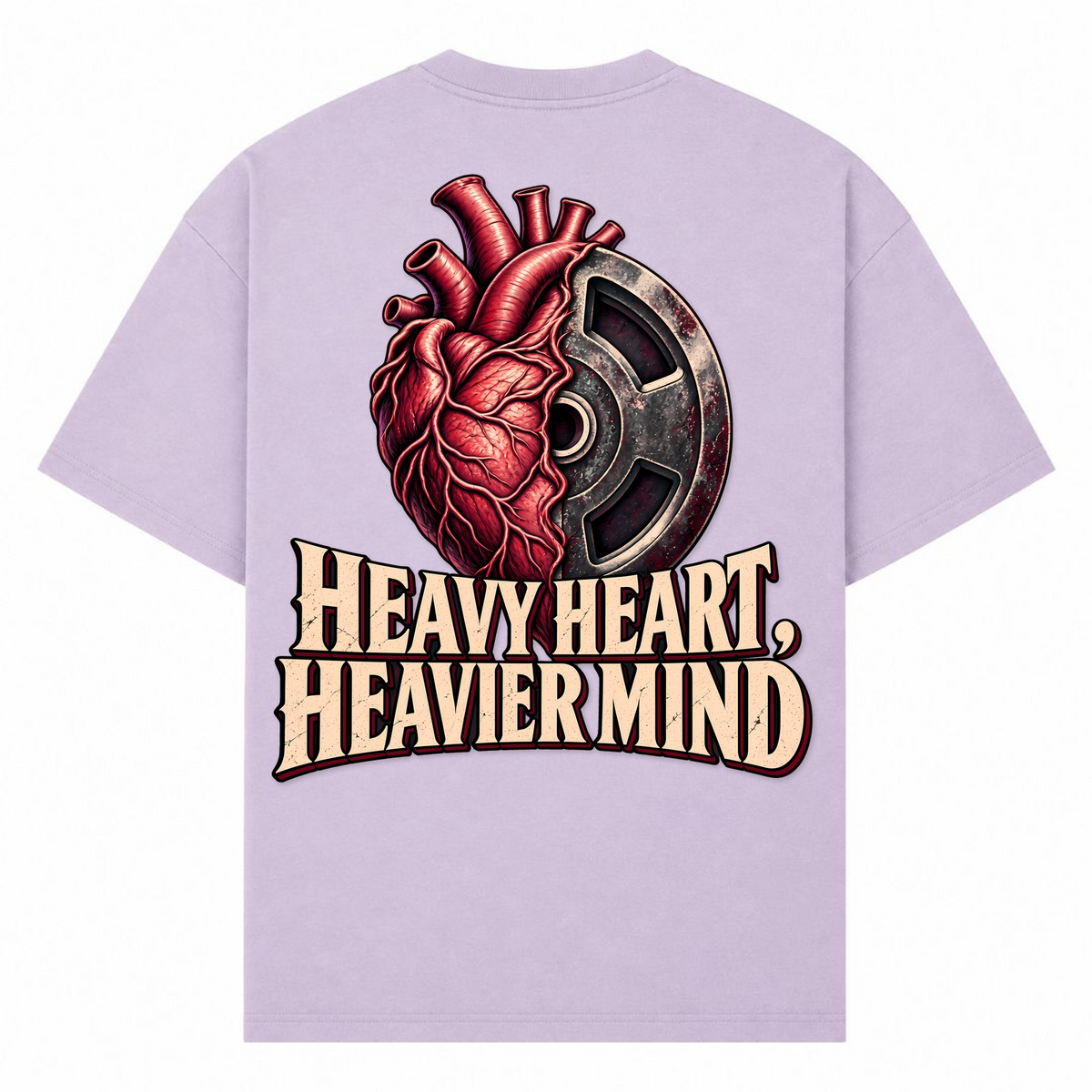 Heavy Heart, Heavier Mind – Oversized Tee in Lilac, Rückansicht | Heavy Mind