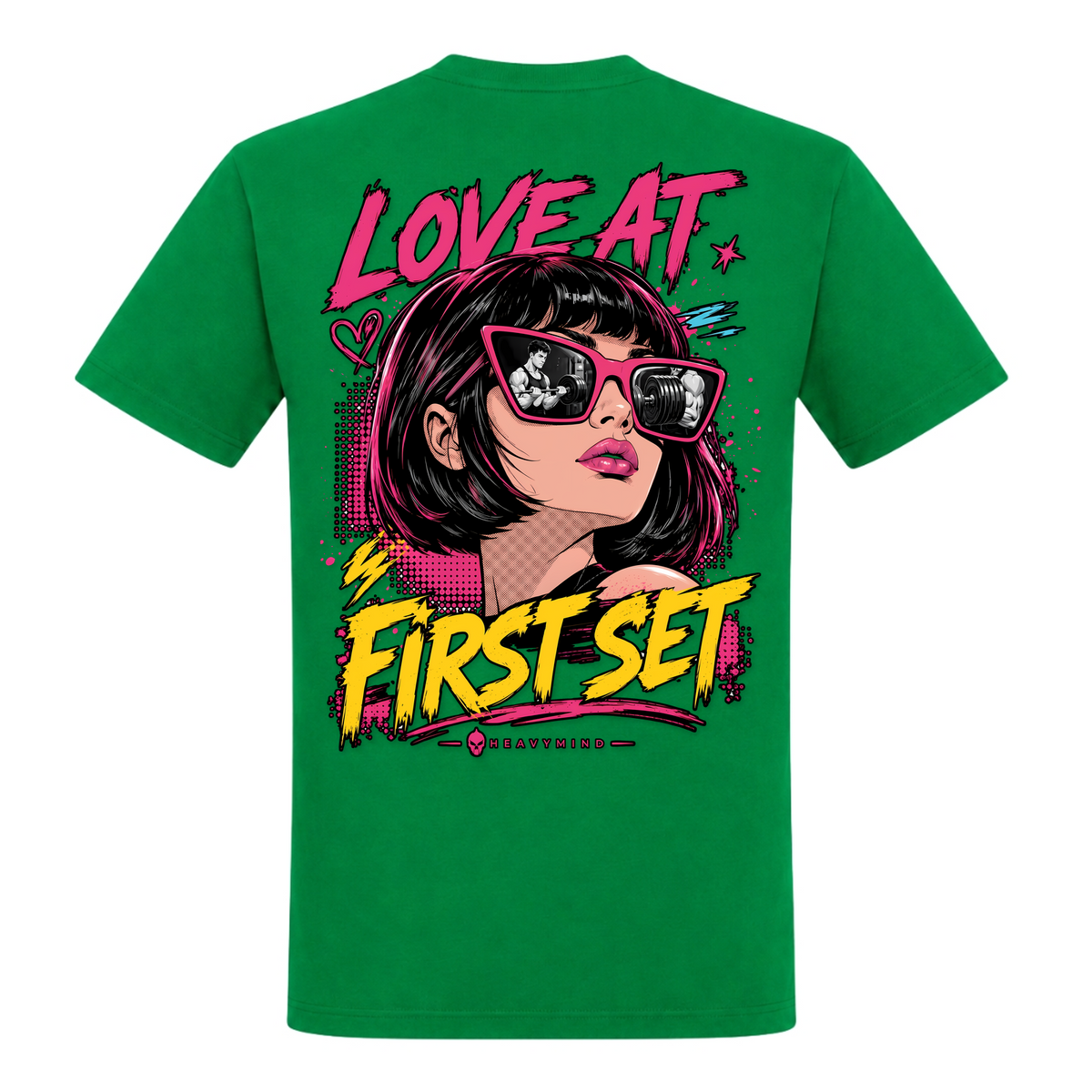 Love at First Set – Heavy Shirt in Kelly Green, Rückansicht | Heavy Mind