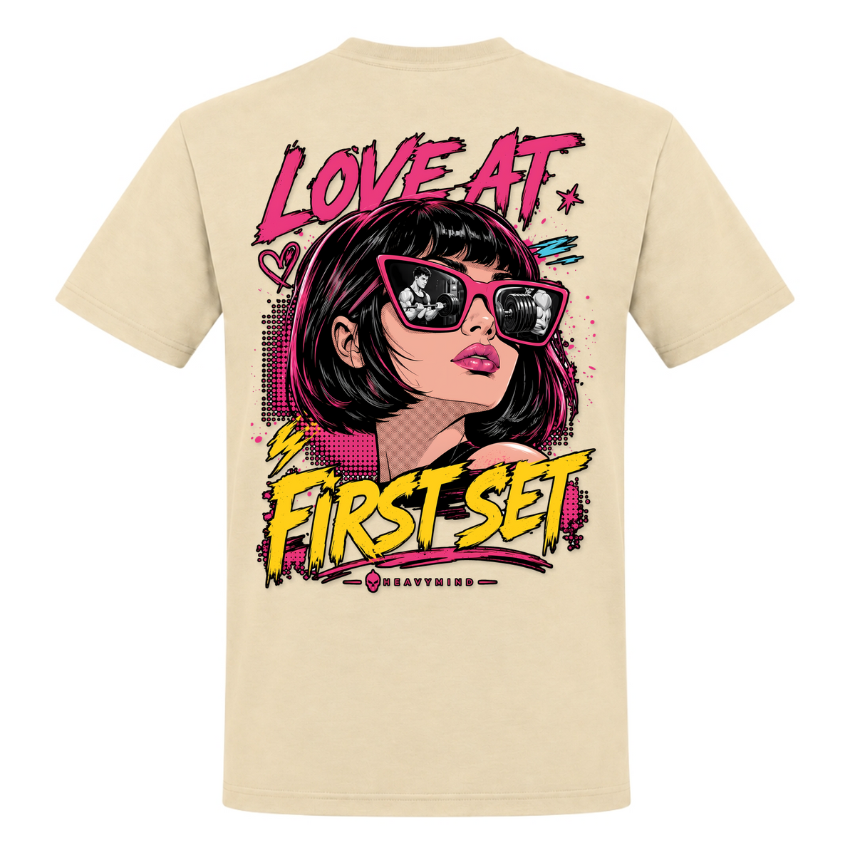 Love at First Set – Heavy Shirt in Natural, Rückansicht | Heavy Mind