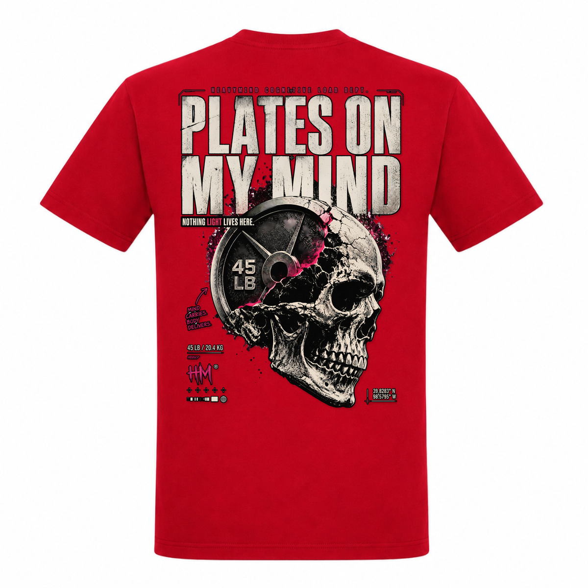 Plates on My Mind – Heavy Shirt in Rot, Rückansicht | Heavy Mind