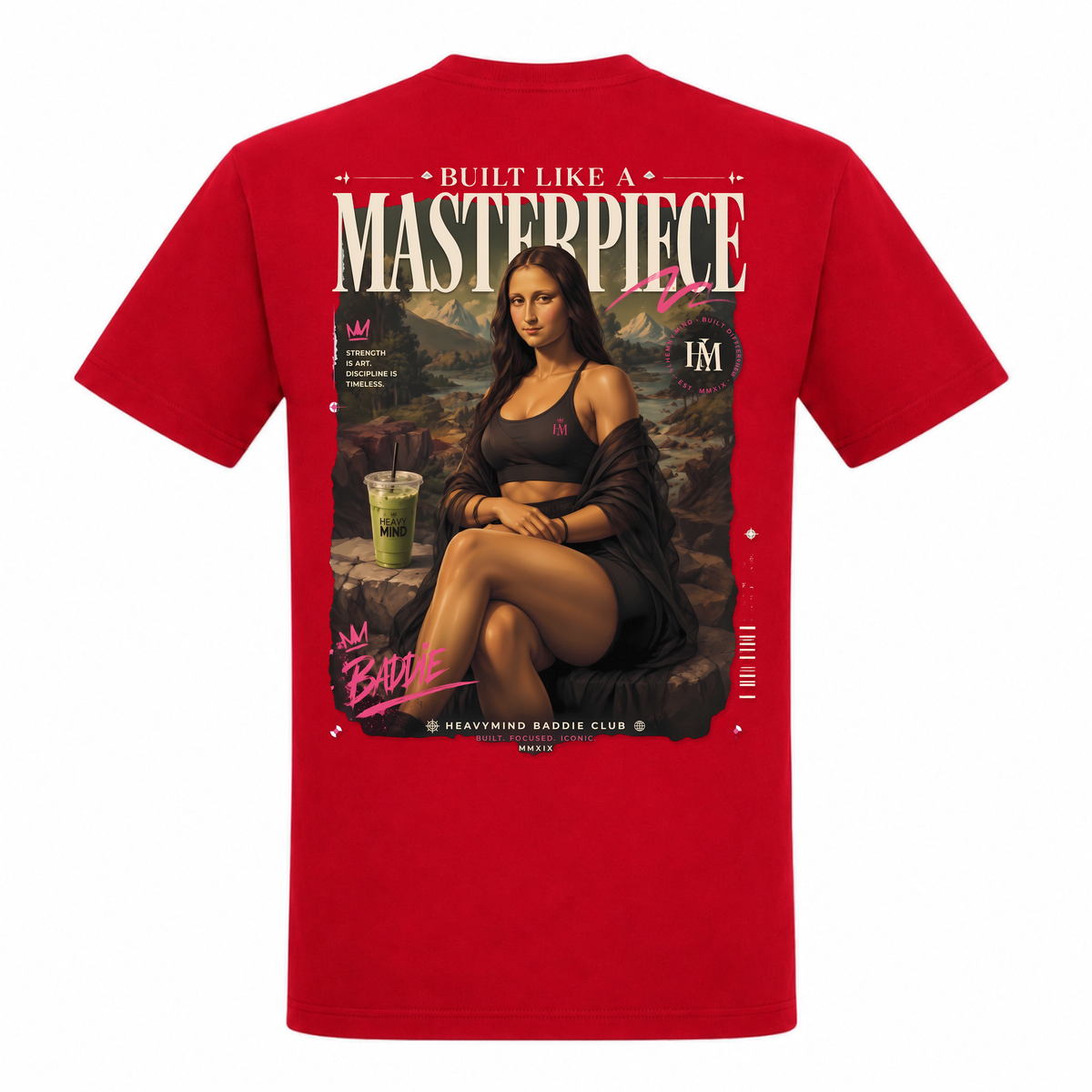 Built Like a Masterpiece – Heavy Shirt in Rot, Rückansicht | Heavy Mind