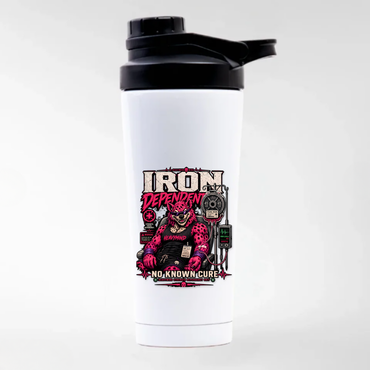 Iron Dependent – No Known Cure – Edelstahl-Shaker in Weiß | Heavy Mind