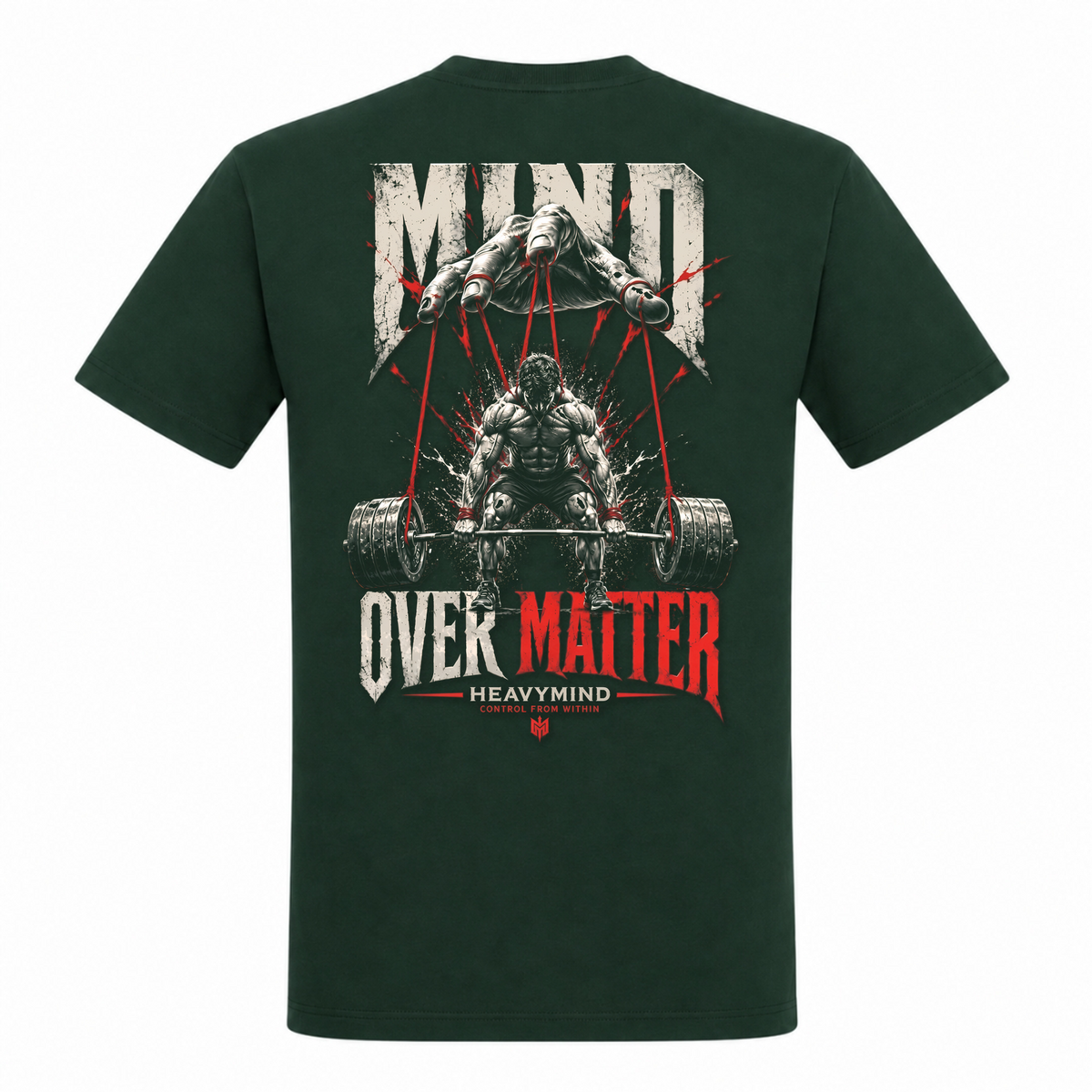Mind Over Matter – Heavy Shirt in Bottle Green, Rückansicht | Heavy Mind