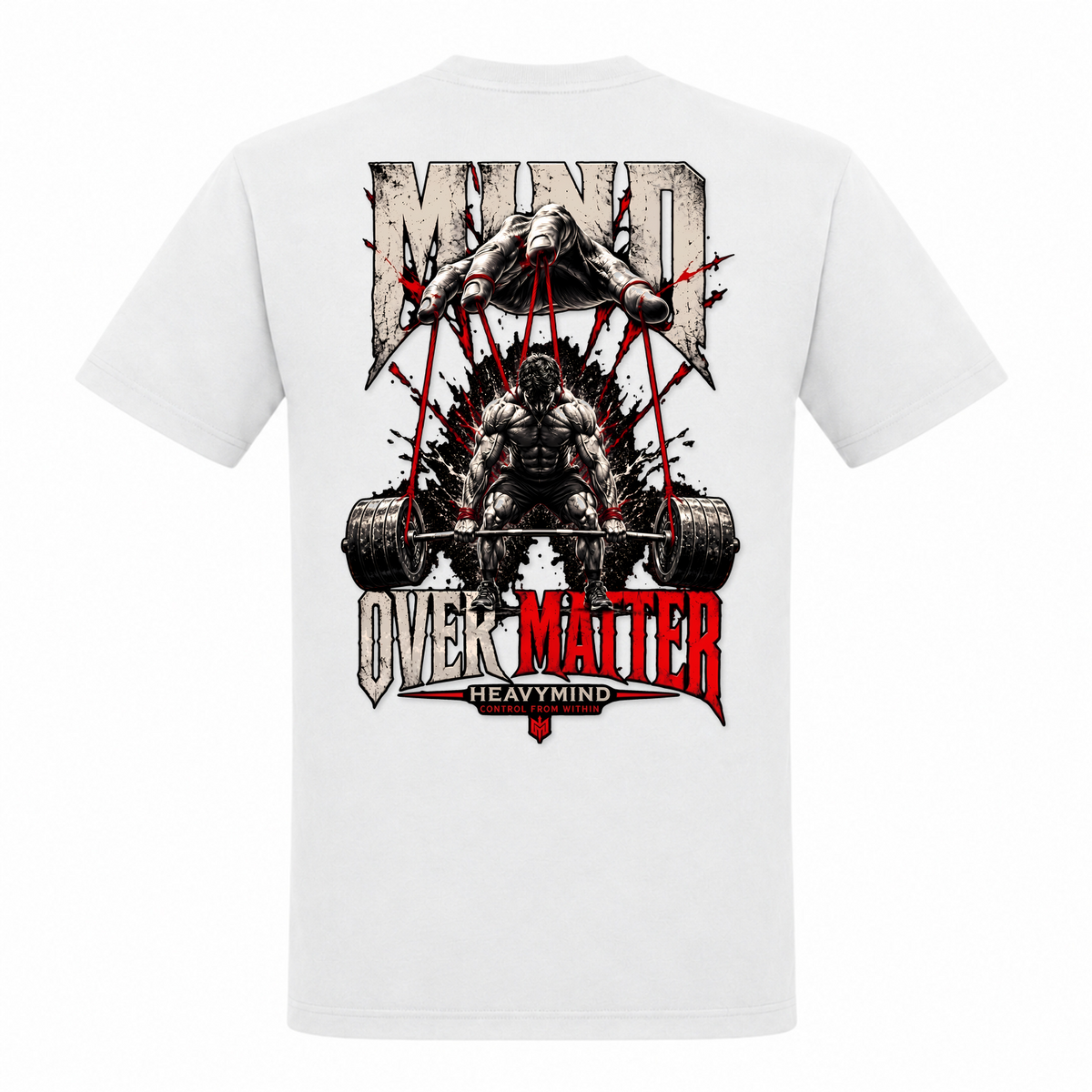 Mind Over Matter – Heavy Shirt in Weiß, Rückansicht | Heavy Mind